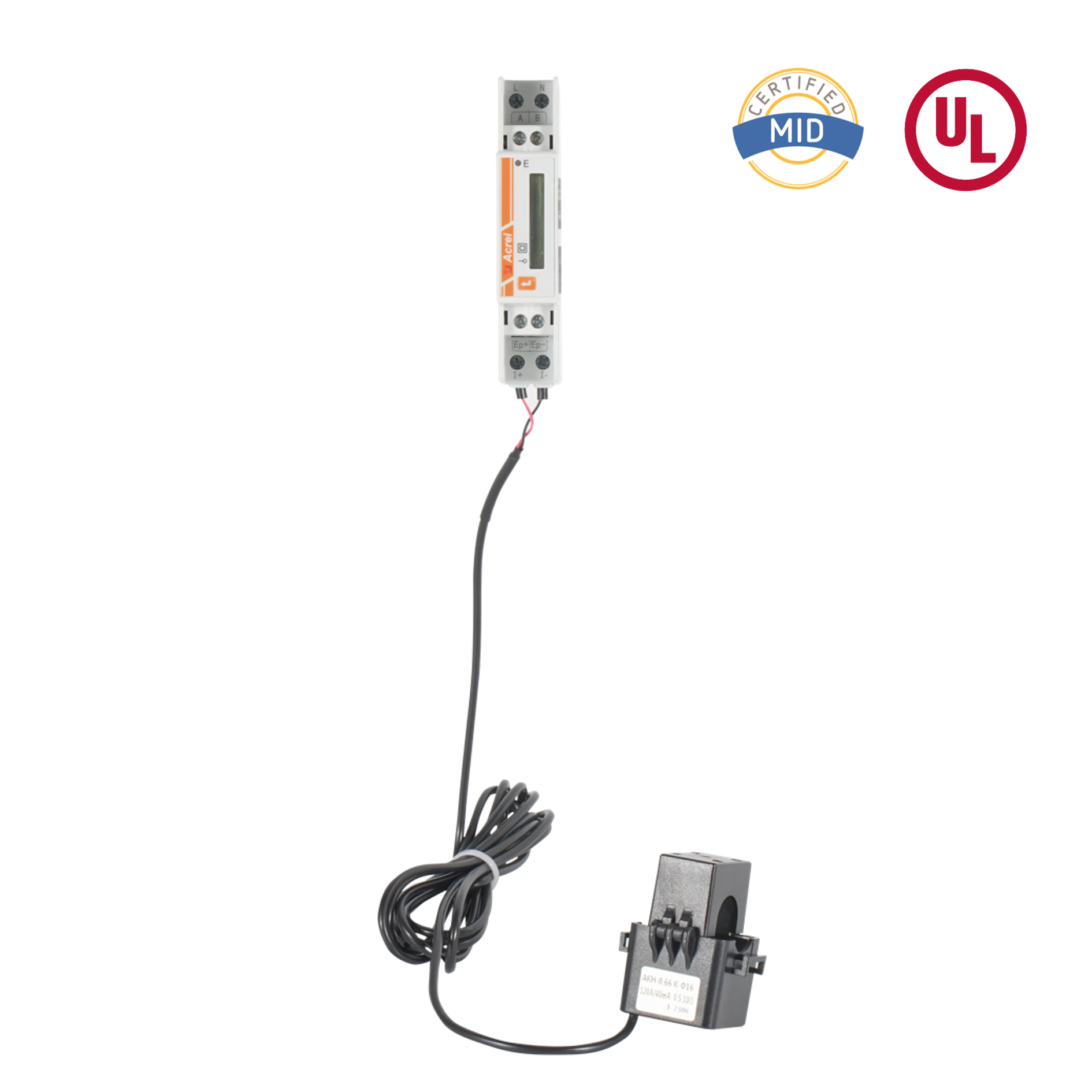 Contatore di energia monofase CA certificato UL con CT a nucleo diviso