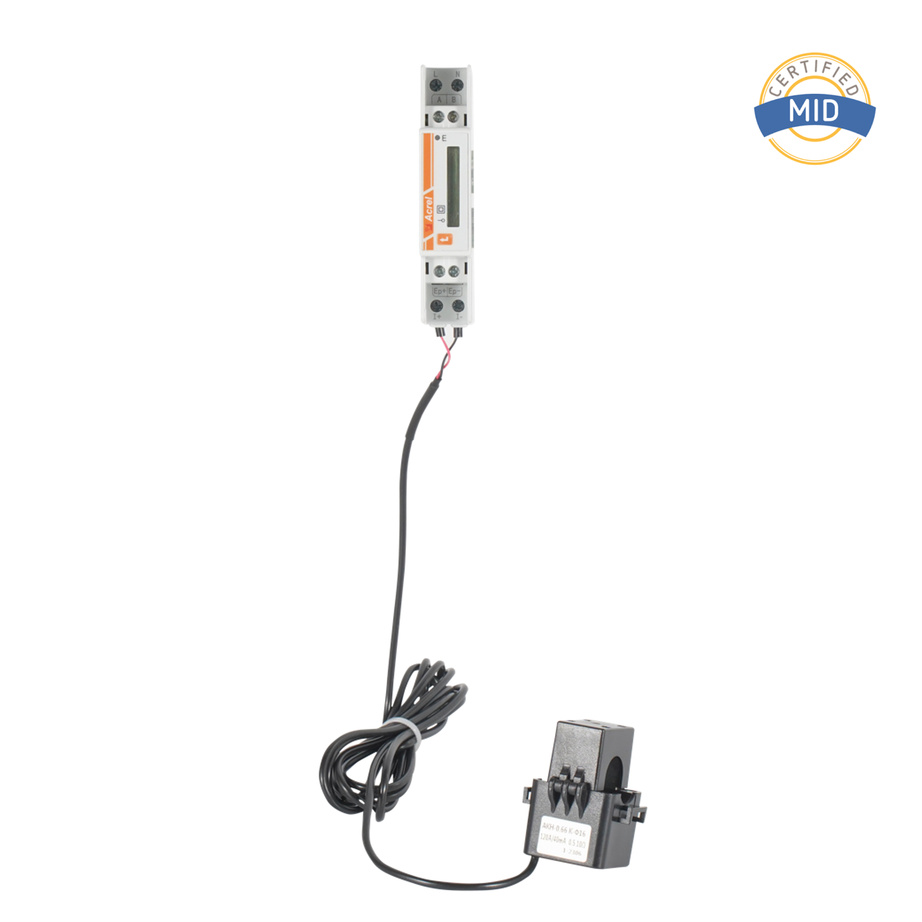 Contatore di energia AC monofase certificato MID con TA esterno